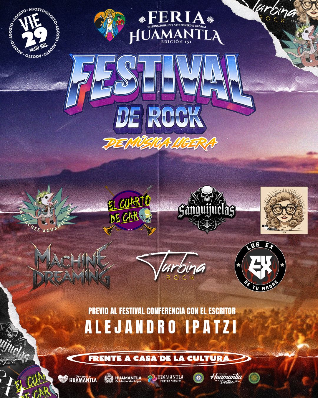 El Festival de Rock 'De Música Ligera' llega a la Feria Internacional del Arte Efímero y la Dalia 2025